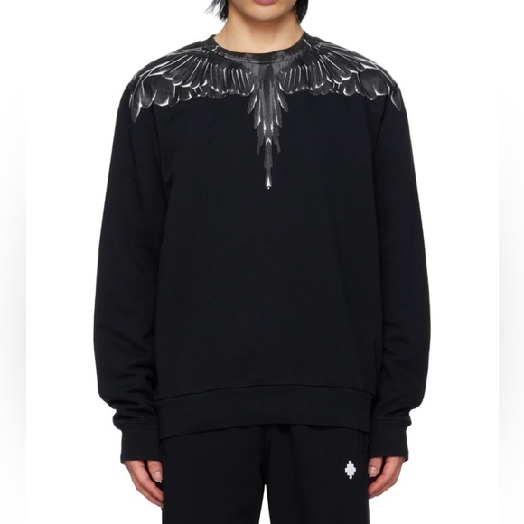MARCELO BURLON COUNTY OF MILAN Black Icon Wings Sweatshirt - Picture 1 of 14